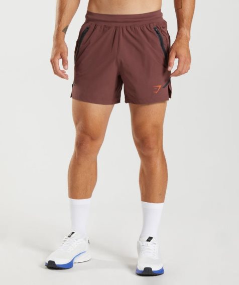 Men's Gymshark Apex 5" Perform Shorts Brown | CA A73185